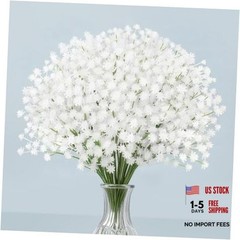 Baby Breath Artificial Flowers Bulk 15 Pcs Real Touch Faux 15PC White