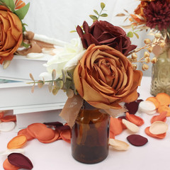 6Pcs Burnt Orange Flower Centerpieces for Weddings & Home Decor