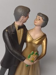 Wedding 50th Topper Bride Gold Dress Groom Black Tuxedo 1980 Bakery Crafts Ohio