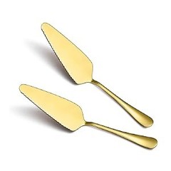 Gold Cake Pie Pastry Server Pack Of 2, Wedding Cake Knife And Server Set,