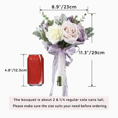 Rinlong 9″ Wedding Bouquet for Bride Bridal Bridesmaid Artificial Flowers Pas…