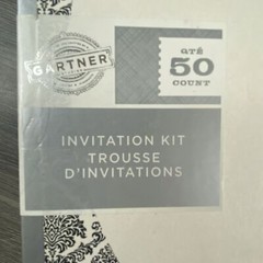 Gartner 50 Count Wedding Engagement Invitation Kit Black & White Oval Damask New