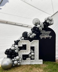 KBZVNAF Black and Silver Latex Balloons – 60 Pack 12 inch Black Metallic Silver