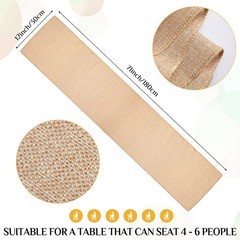 Breling 10 Pack Burlap Table Runners, 12 x 71 Inch Rustic Jute Table Runner R…