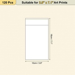 7.1″x 3.9″ Acid-Free Picture Sleeve, 120Pack Crystal Clear Sleeves Storage Bag