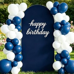 Arch Cover Spandex Party Arch Backdrop Cover for Birthday Party 6ft Navy Blue