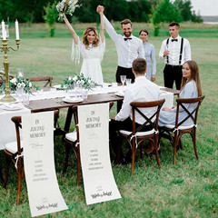 Reserved Wedding Chair Sign Banner, in Loving Memory Reserved Signs for Wedding