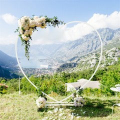 Heavy Duty White Heart Shape Wedding Arch Backdrop Stand Metal Arbor Frame Party