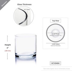 WGVI Cylinder Vase 4×4″ Clear Glass 6pc Floral Container