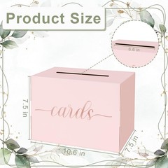 Pink Card Box Party Gift Paper Holder Rose Gold Foil Design Wedding Receptions