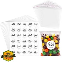 AIOMOB His Her Our Favorite Wedding Favor Stickers Candy Bags