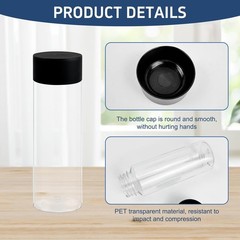 24 Pcs Sensory Bottles with Lids, 10 oz/ 300 ml Leakproof Clear 10 OZ, clear