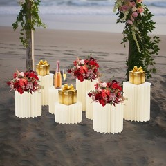 8-Piece Round Cylinder Wedding Flower Stands Paper Stand for Wedding Dessert