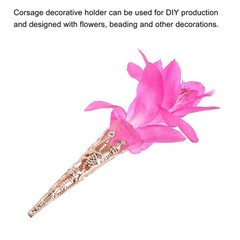 Corsage Decorative Holder, Alloy Lapel Pin Brooch Vase 42mm Rose Gold