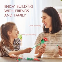 A Creative 126pc Rose Flower Building Set with Light for Unique Home Decor