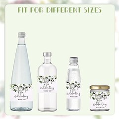 Wedding Water Bottle Labels Thank You, 50 Pcs Greenery Plant Water Bottle