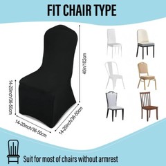 10 Black Spandex Chair Cover Stretch Fit Wedding Reception Party Banquet Decor