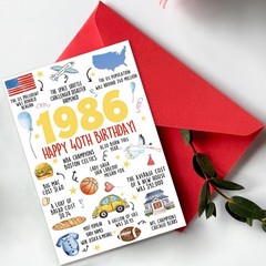Beixian Funny 40th Birthday Card for Women Men, Happy 40th Birthday Gifts for…