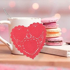 4 Inch 260pc Valentine’s Day Heart Doilies Paper Placemats Bulk for Cake,