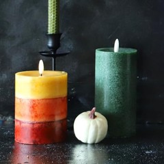Thanksgiving Flameless Candles with Remote Red Thanksgiving Decor Fall Flame