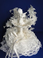 New Vintage Bakery Crafts «Cherish» Cherub Fountain Wedding CakeTop #413