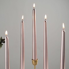120 Rose Gold Premium 10″ Taper Candles Unscented Dinner Wedding Decoration
