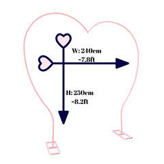 Pink Heart Shaped Backdrop Stand Weddings Bridal Shower Decoration 8.2ft x7.8ft
