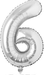 40″ SILVER Number 6 Mylar Foil Balloon 1 pc Party BackDrop Decorations Supply