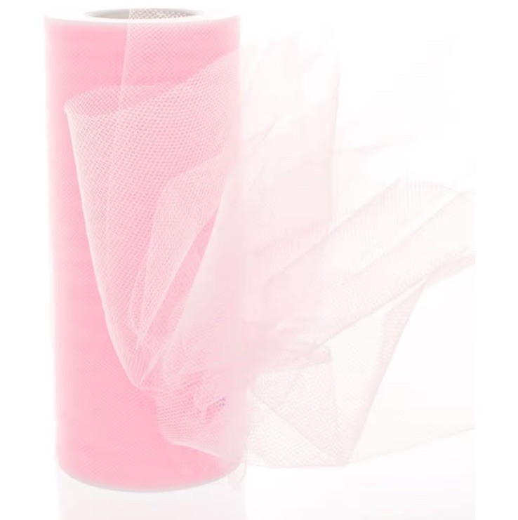 NEW 6″x 25 Yards Premium Tulle Fabric Spool in Light Pink