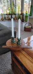 Round Ribbed Glass Taper CANDLE HOLDERS Centerpieces Party Events