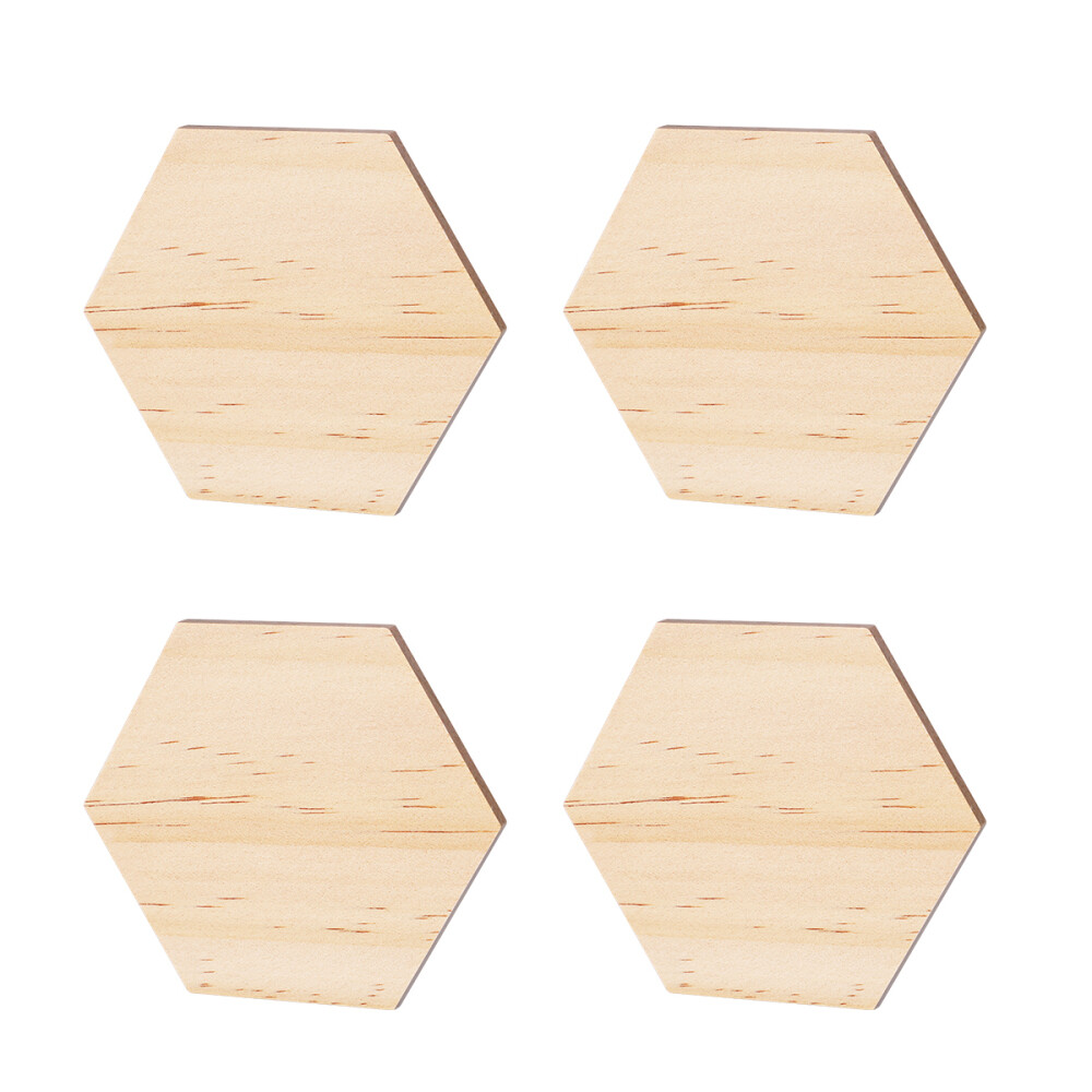 Hexagon Wood Shapes Smooth Surface Slices Holiday Decorations Board