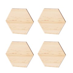 Hexagon Wood Shapes Smooth Surface Slices Holiday Decorations Board