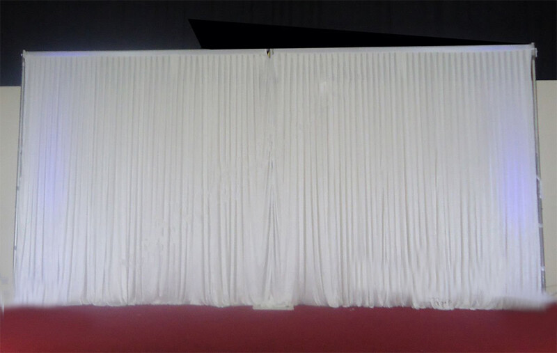 TECHTONGDA 20’×10’/6Mx3M White Pleated Wedding Backdrop Curtain Stages Curtain