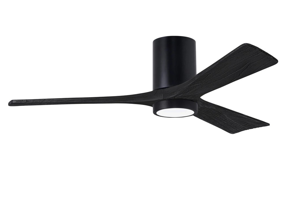 Matthews Fan IR3HLK-BK-BK-52 Irene-3HLK three-blade flush mount paddle fan in Ma