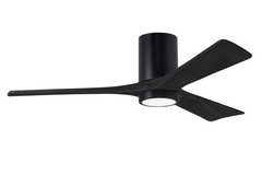 Matthews Fan IR3HLK-BK-BK-52 Irene-3HLK three-blade flush mount paddle fan in Ma