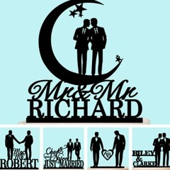 Same Sex Gay Wedding Cake Topper Customized Homesexual Toppers Party Decorating