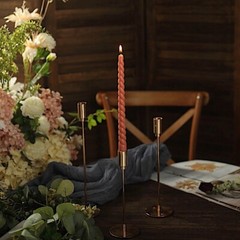 DUSTY ROSE 12 Spiral 11″ Long Unscented Premium Wax Taper CANDLES Party