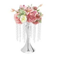 Modern Flower Stands Silver Wedding Decor Crystal Flower Stand Round 10 PCS