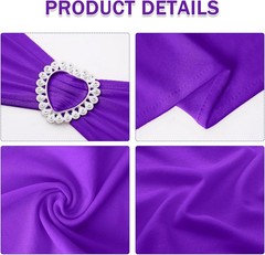 Pack of 30 Spandex Chair Sashes Bows Stretch Chair Cover Band with Buckle Sli…