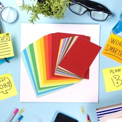 100 Sheets Rainbow Colored Cardstock Index Card Blank 5 x 7Inch,