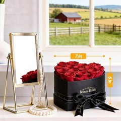 Auoasl 16 Preserved Flowers Rose in a Box, Gifts for 16 Roses, Passionate Red