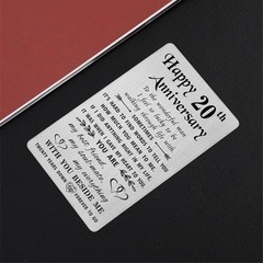 TANWIH Happy 20th Wedding Anniversary Card Gifts for Him Husband, 20 Year Ann…