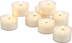 Stonebriar 48-Pk White Unscented Smokeless 8-Hr Clear Cup Tea Light Candles