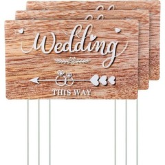 Wedding Direction Signs Kit Double Sided Elegant Plastic Arrow Signage Set New