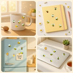500 Pcs Waterproof Bee Stickers for Kids 25 Sheets 20 Styles Cartoon Self-Adh…