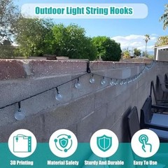 Outdoor String Light Hanger Hook Clip Bracket Mount Fastener for Garden Use