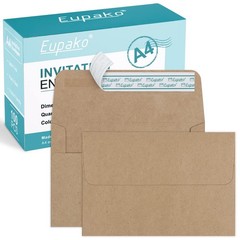 Eupako A4 Brown Photo Envelopes 4×6, 100 Pack (4.25×6.25 Inches),