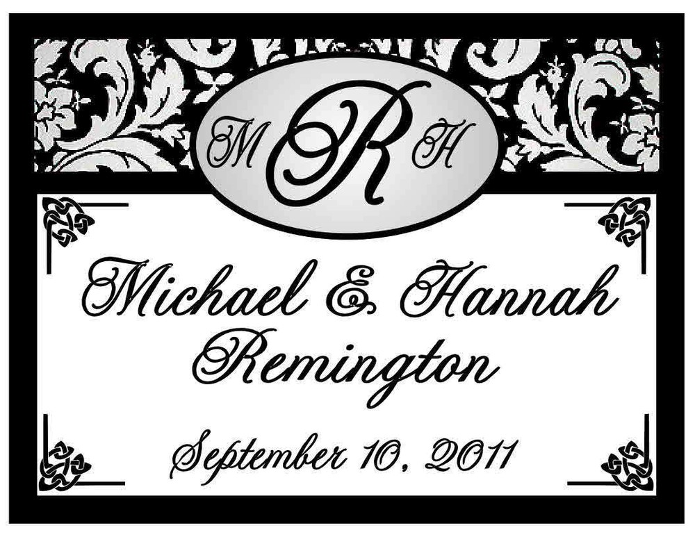 DAMASK MONOGRAM WEDDING FAVORS PERSONALIZED MAGNETS