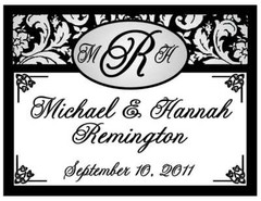 DAMASK MONOGRAM WEDDING FAVORS PERSONALIZED MAGNETS