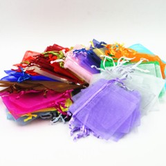 100Pcs 5 Size Organza Bag Sheer Bags Jewellery Wedding Candy Packaging Gift